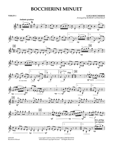 Boccherini Minuet - Violin 1