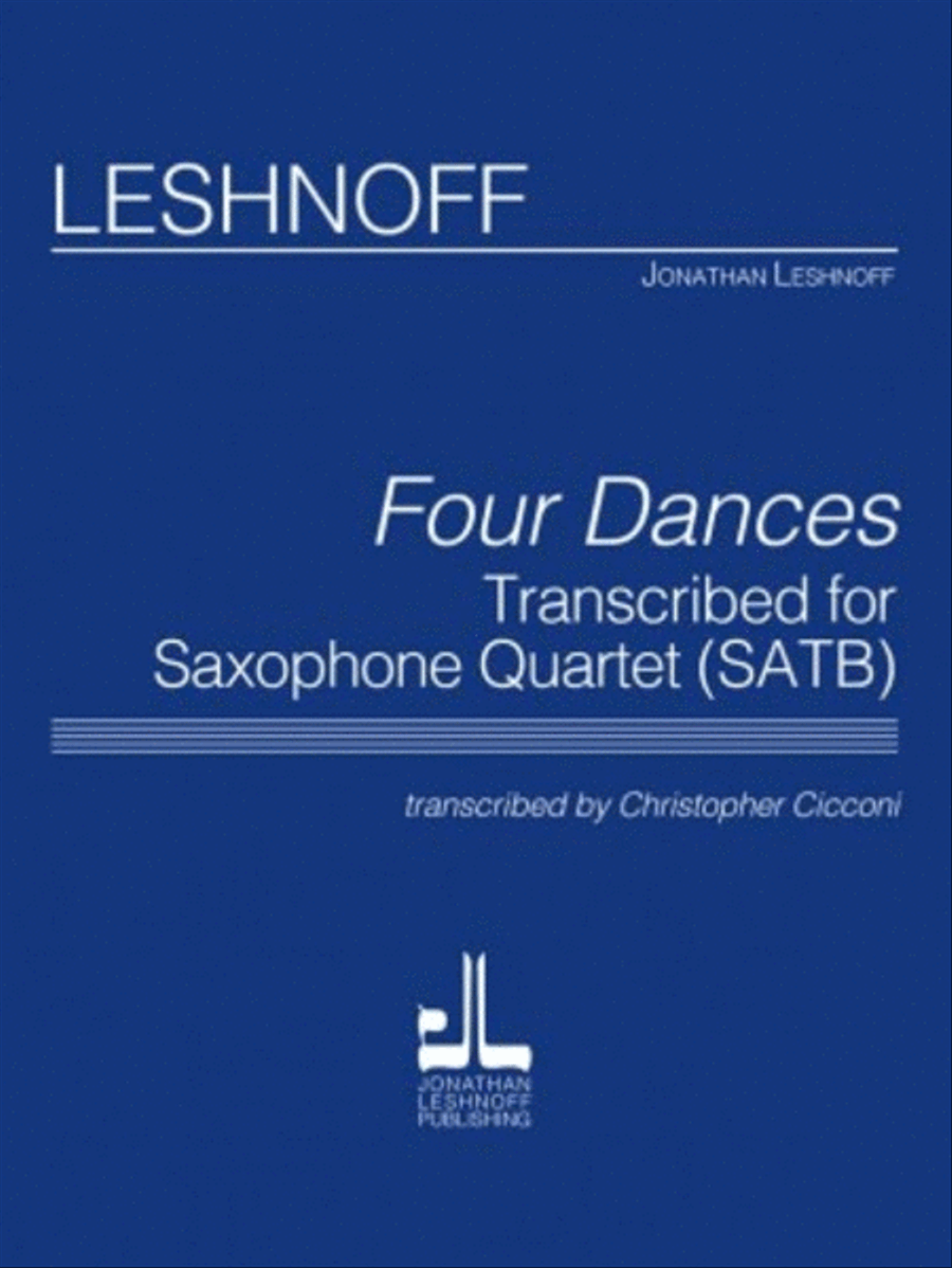 Four Dances Saxophone Quartet scores gallery preview page 1