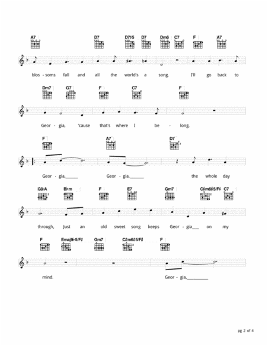 Georgia On My Mind Guitar scores gallery preview page 2