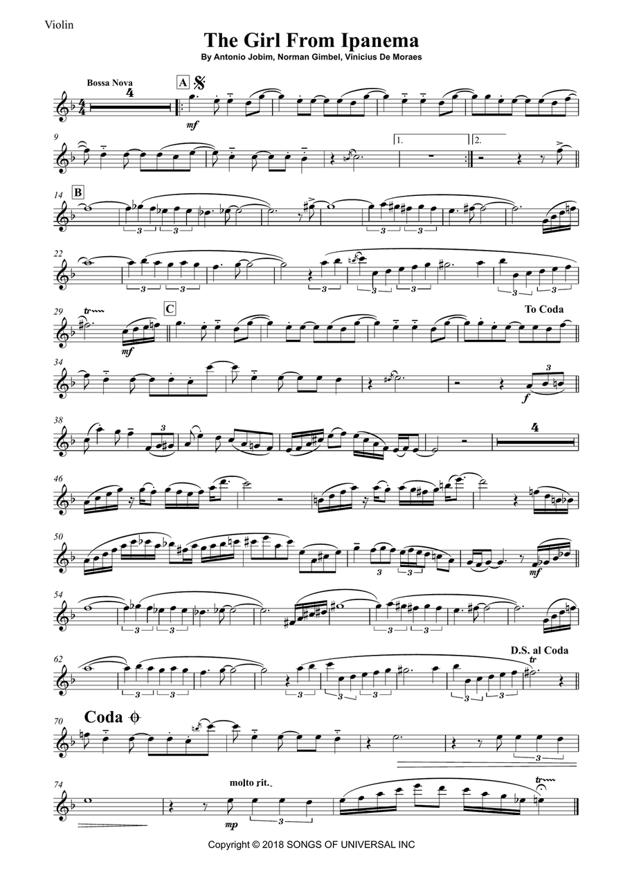 The Girl From Ipanema (garôta De Ipanema) Piano Trio scores gallery preview page 5
