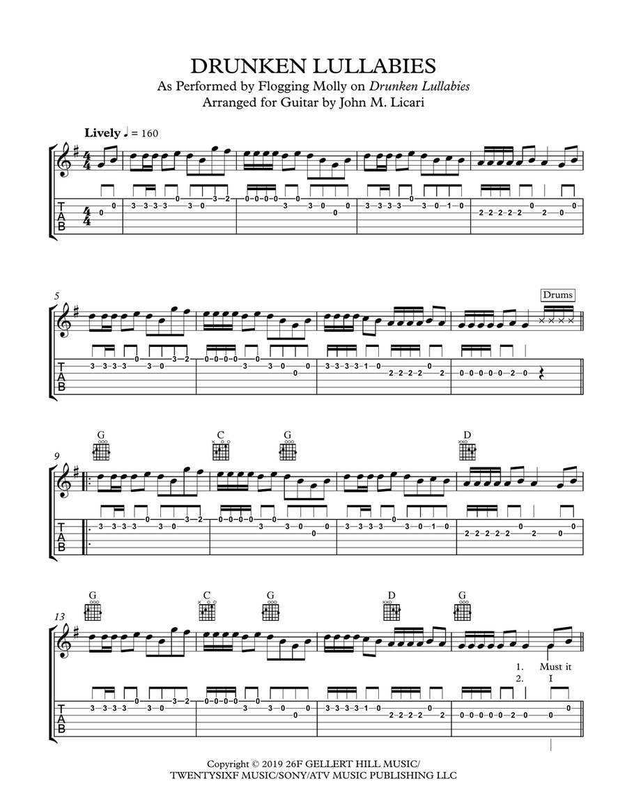 Drunken Lullabies Guitar scores gallery preview page 3