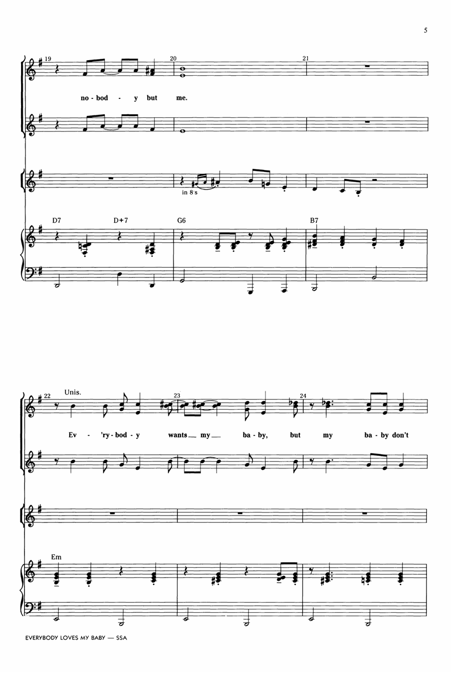 Everybody Loves My Baby (But My Baby Don't Love Nobody But Me) SSA scores gallery preview page 4