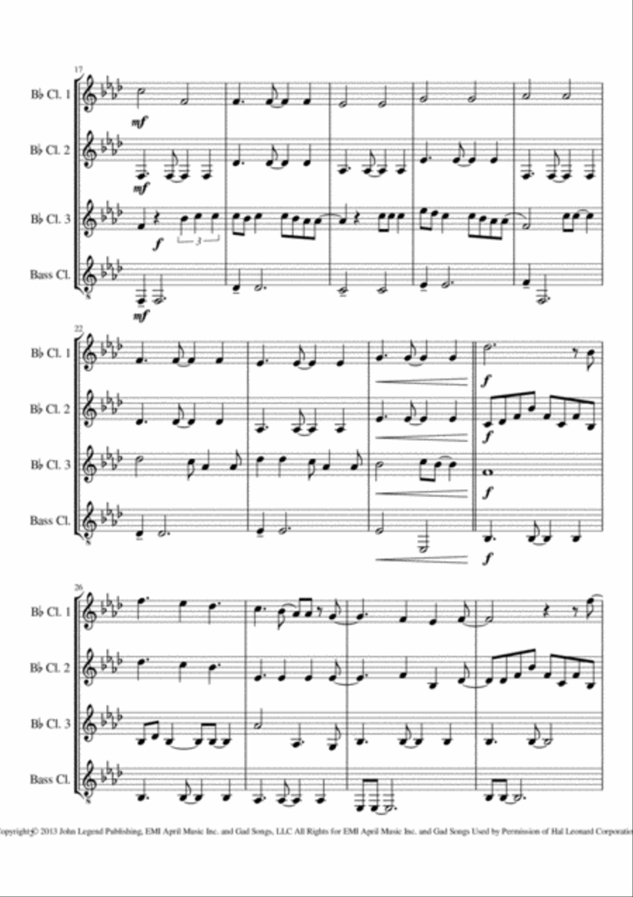 All Of Me Clarinet Quartet scores gallery preview page 2