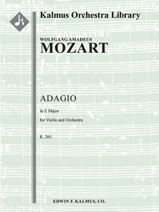 Book cover for Adagio in E Major, K. 261