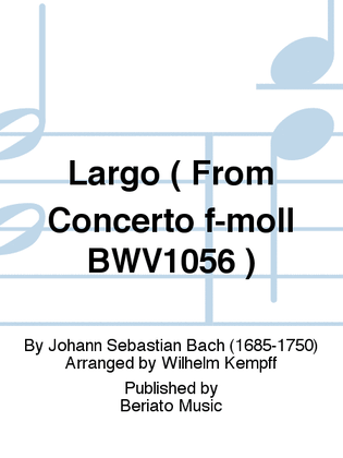 Largo aus dem Klavierkonzertf-Moll BWV1056