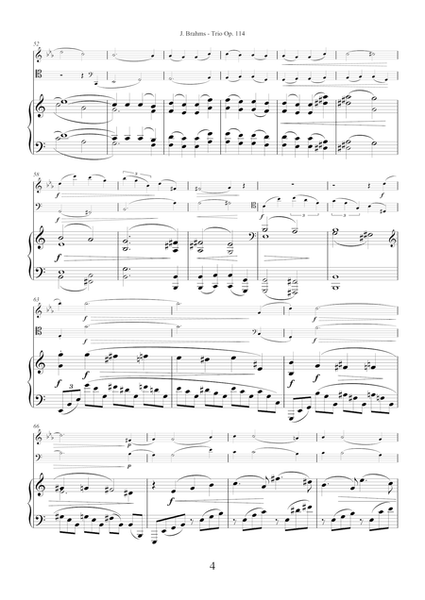 Trio Op.114 by Johannes Brahms for clarinet (viola), cello and piano