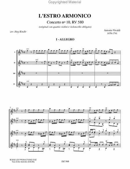 L'Estro Armonico, Concerto no 10, RV 580