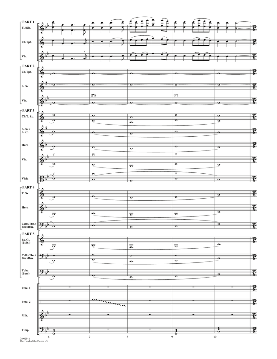 The Lord Of The Dance - Full Score Concert Band scores gallery preview page 3