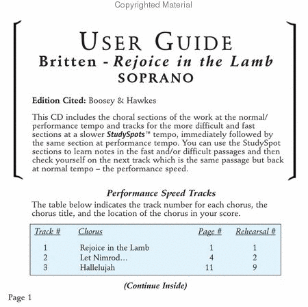 Rejoice in the Lamb (CD only - no sheet music)