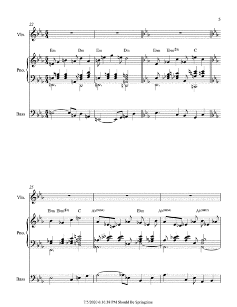 Should Be Springtime Should Be Springtime Piano, Vocal, Guitar scores gallery preview page 5