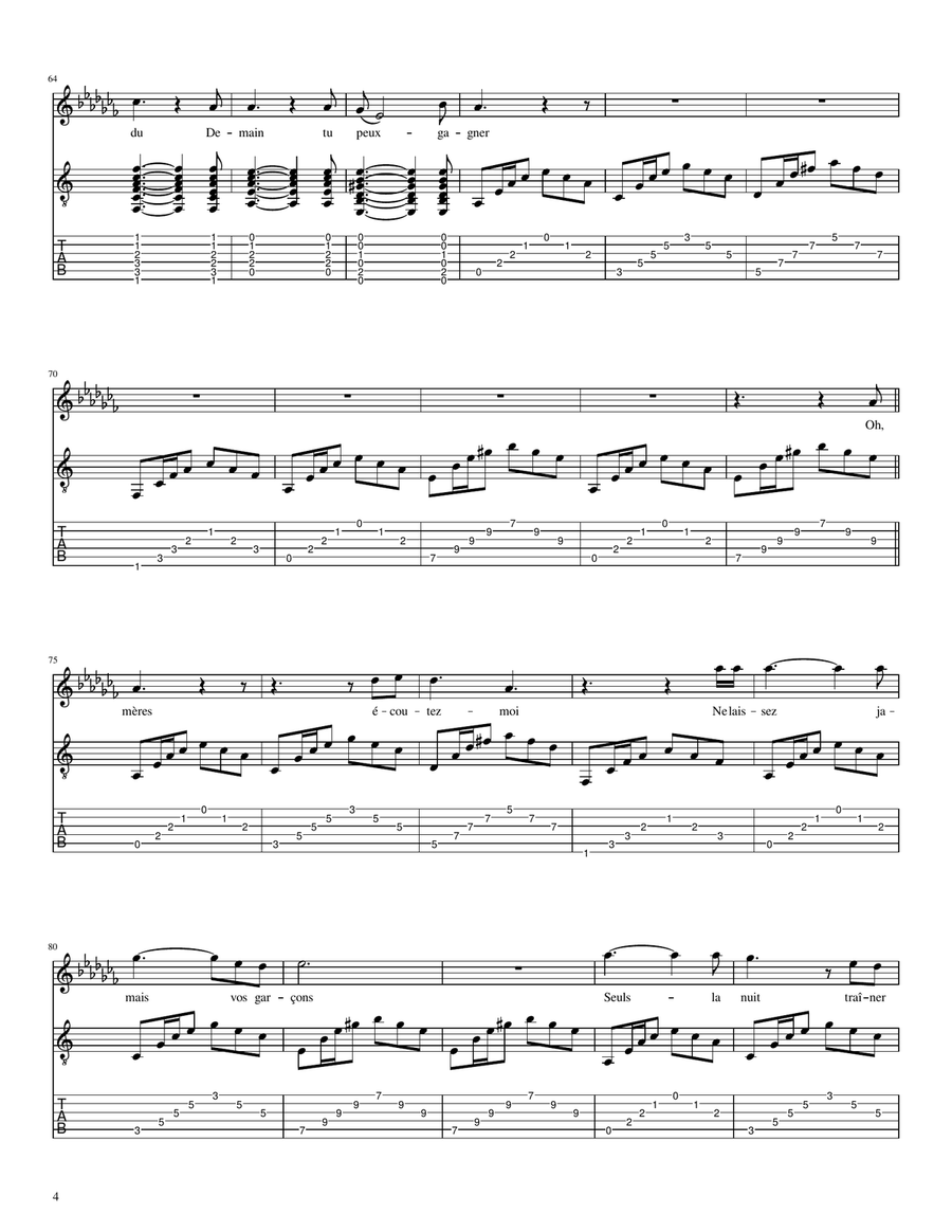 Le Penitencier Le Penitencier Guitar Tablature scores gallery preview page 4