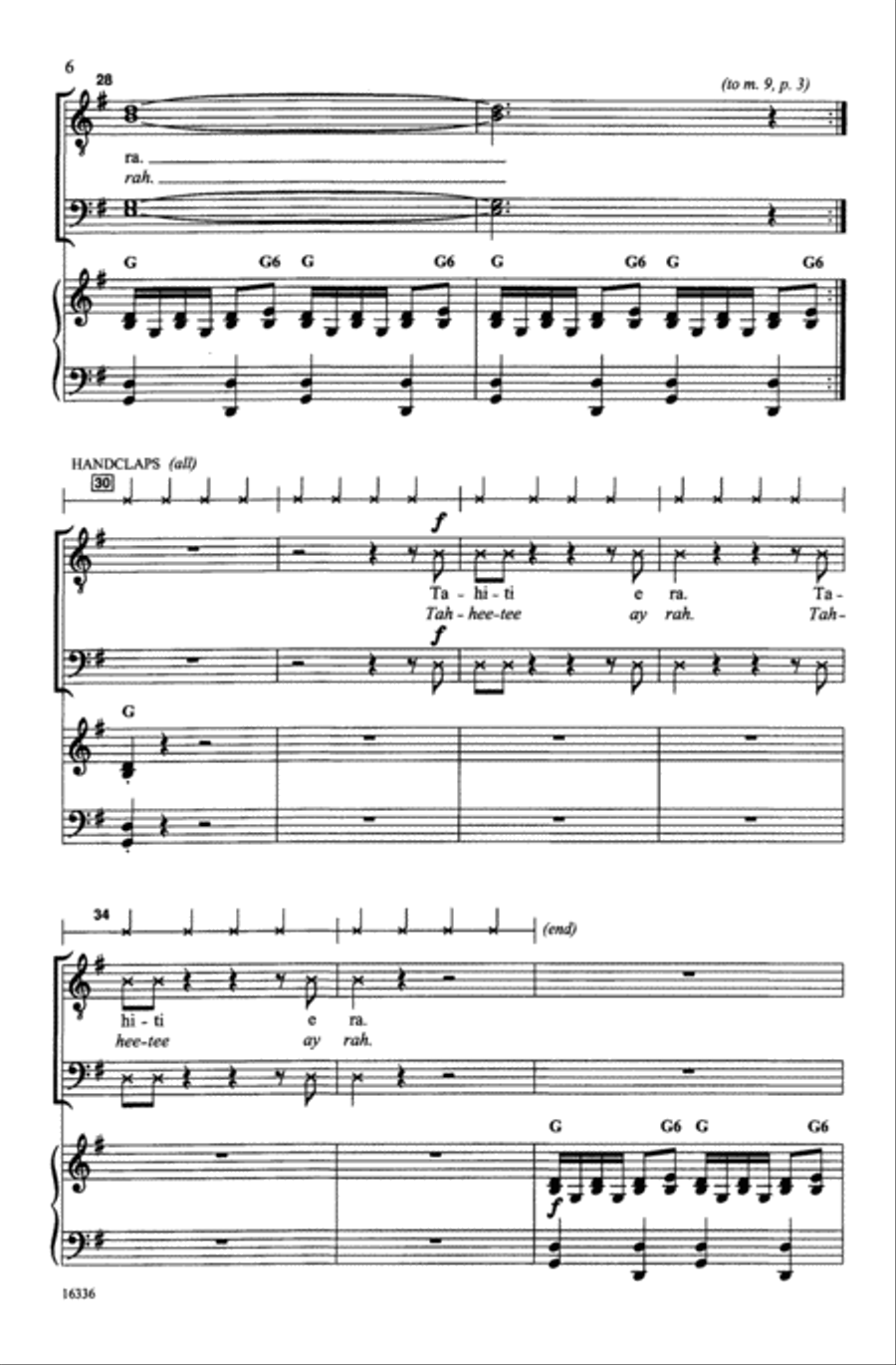 Tahiti Tahiti Choir scores gallery preview page 5