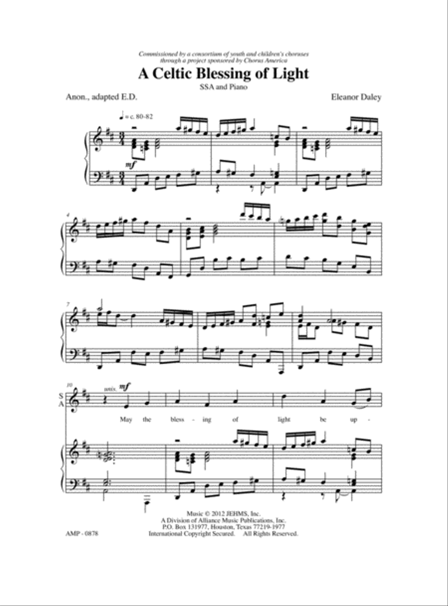 A Celtic Blessing of Light SSA scores gallery preview page 2