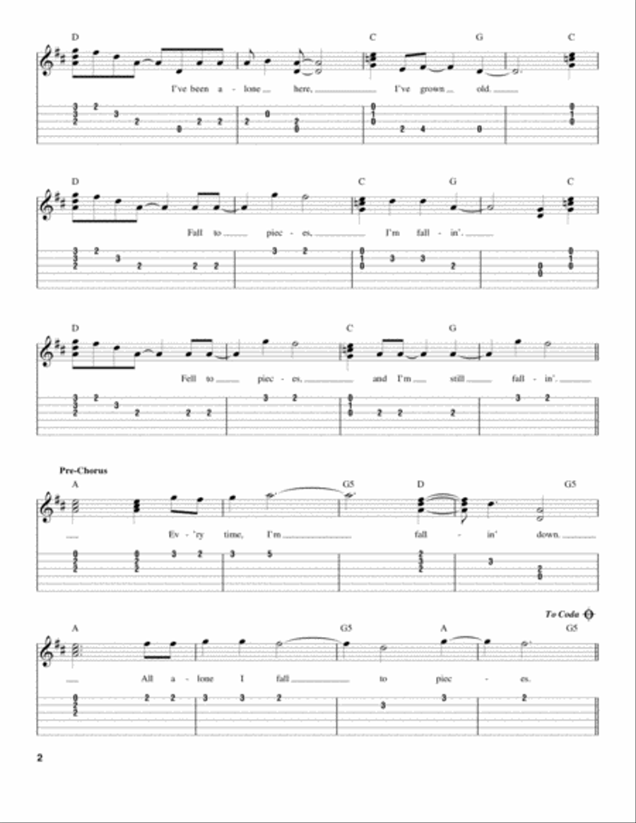 Fall To Pieces Acoustic Guitar scores gallery preview page 2