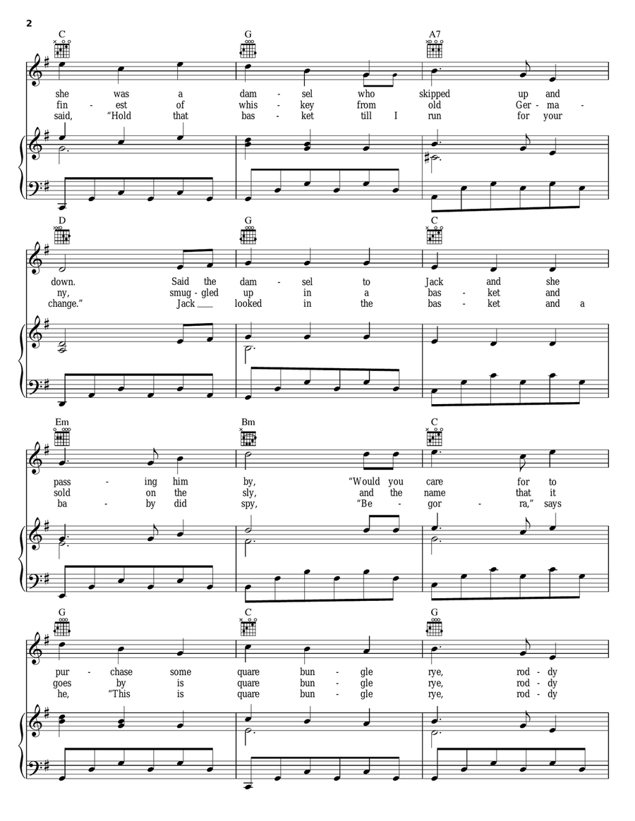 Quare Bungle Rye Piano, Vocal, Guitar scores gallery preview page 2