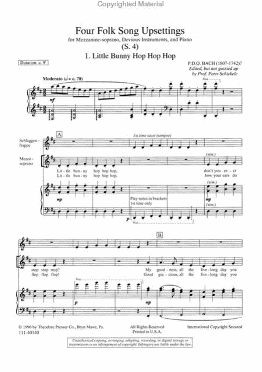 Four Folk Song Upsettings
