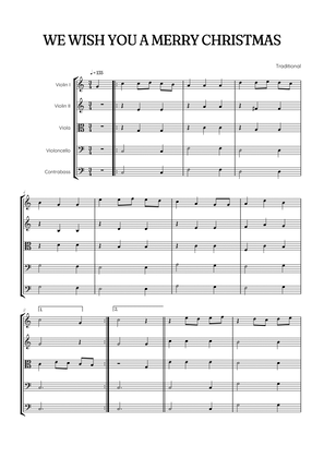 We Wish You a Merry Christmas for String Quintet • easy Christmas sheet music