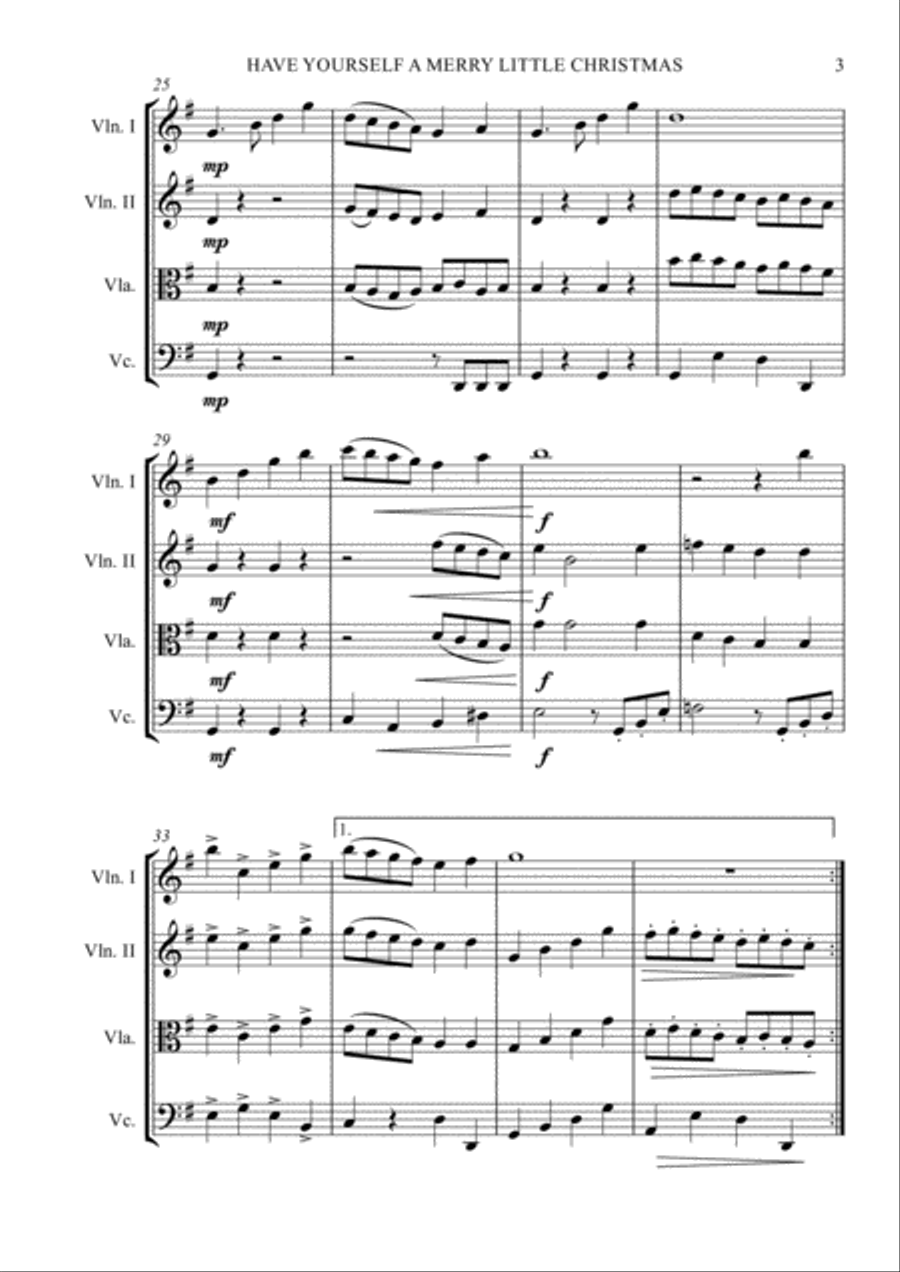 Have Yourself A Merry Little Christmas from MEET ME IN ST. LOUIS String Quartet scores gallery preview page 4