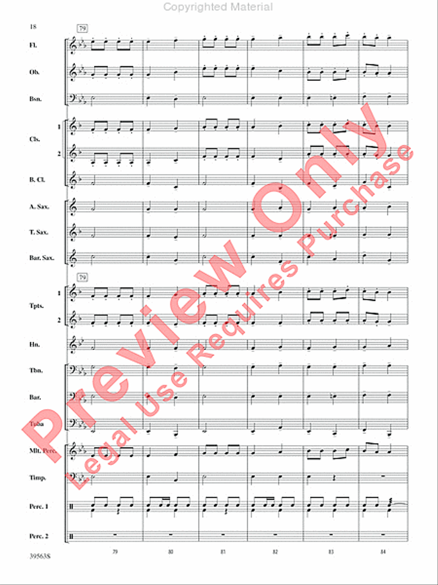 Academic Festival Overture Concert Band scores gallery preview page 19