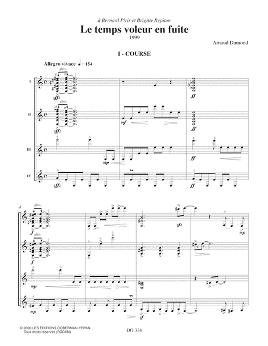 Le Temps voleur en fuite Guitar Ensemble scores gallery preview page 4