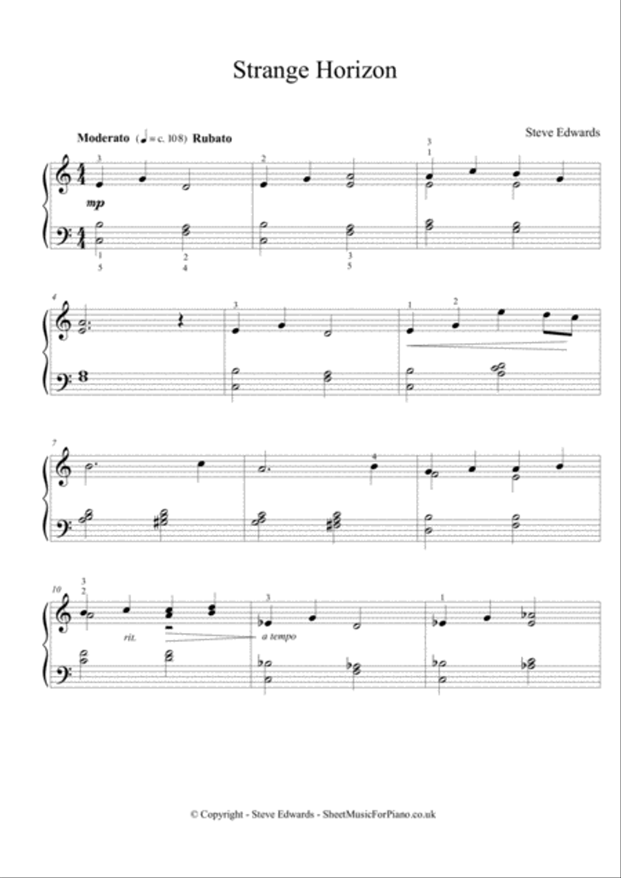 Strange Horizon - Easy piano for kids Easy Piano scores gallery preview page 2