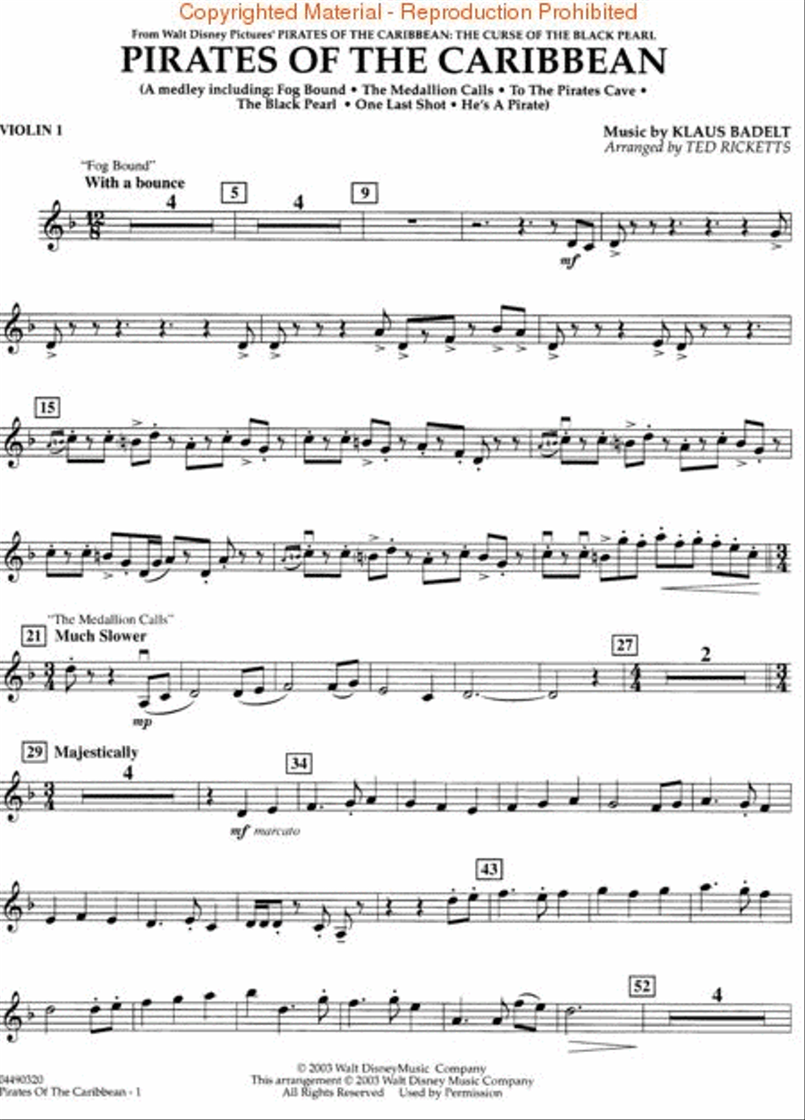 Pirates of the Caribbean Full Orchestra scores gallery preview page 4
