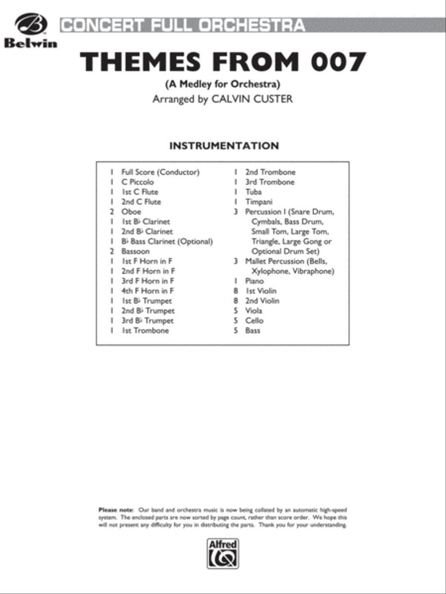 Themes from 007: Score Full Orchestra scores gallery preview page 1