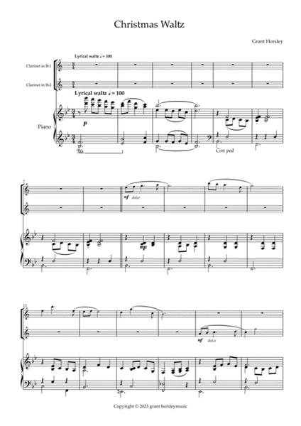"Christmas Waltz" Original for For Clarinet Duet and Piano. Intermediate level image number null