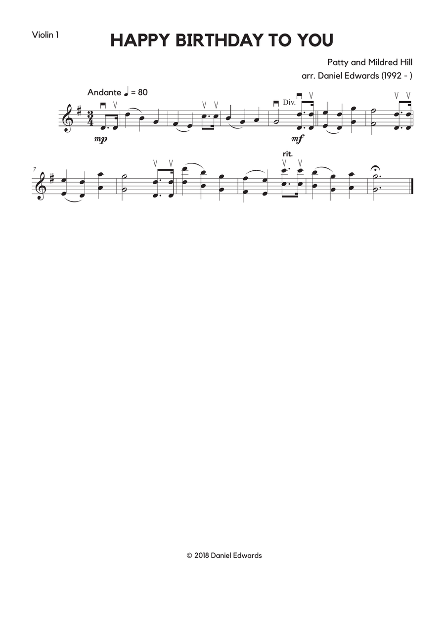 Happy Birthday To You - arranged for string orchestra String Orchestra scores gallery preview page 4