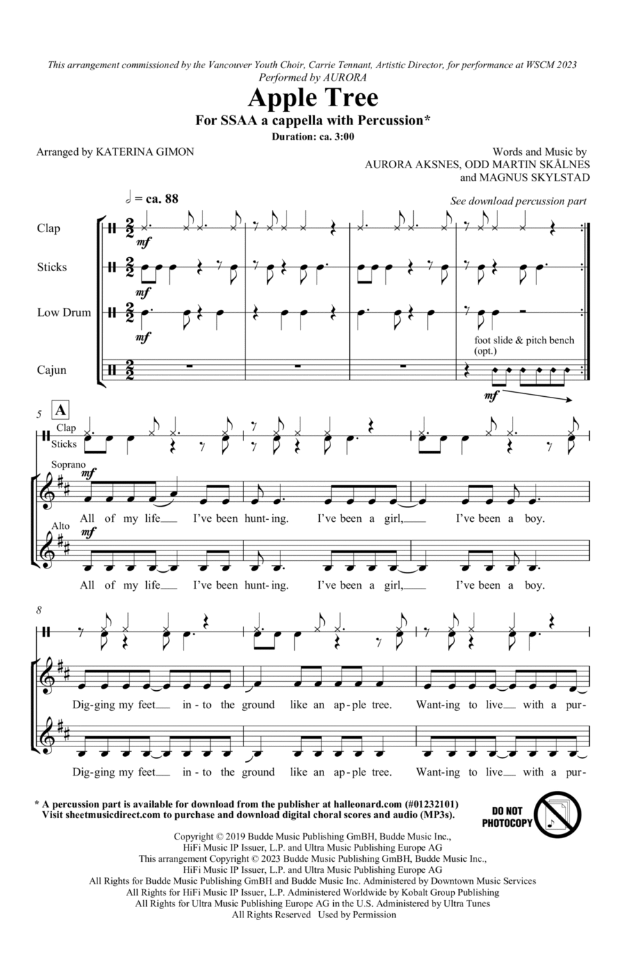 Apple Tree (arr. Katerina Gimon) SSAA scores gallery preview page 1