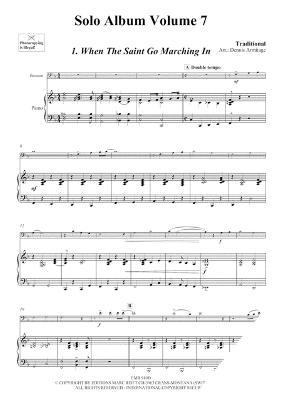 Solo Album (Vol. 1-10 + 2 CDs) by Dennis Armitage Bassoon Solo - Sheet Music page 9