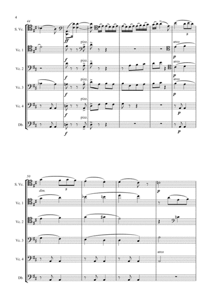 Saint-Saens Allegro Appassionata Op. 43 for Solo Cello and Cello Quartet image number null