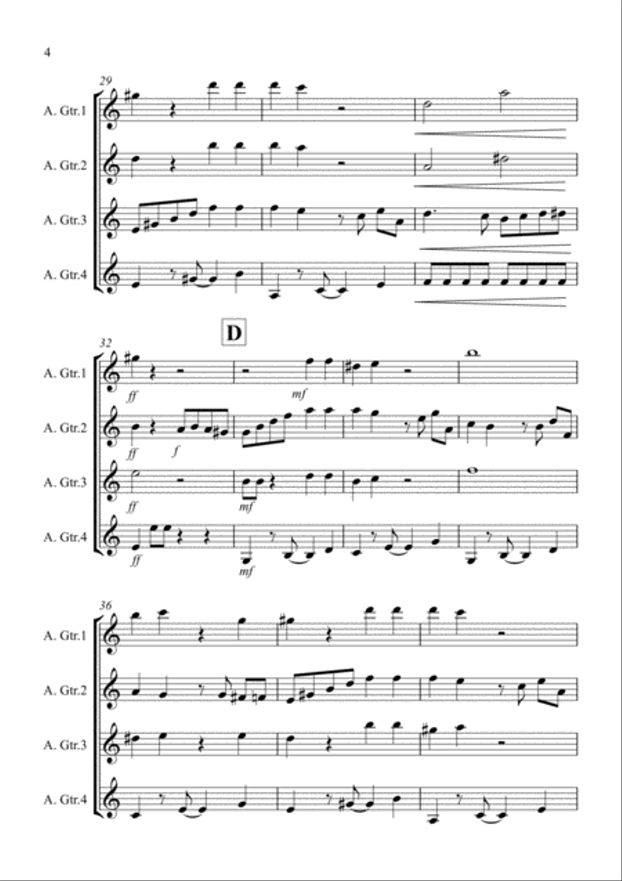 Tasty Tango for Guitar Quartet Tasty Tango for Guitar Quartet Guitar Ensemble scores gallery preview page 4