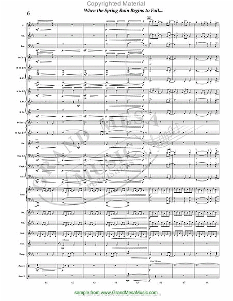 When the Spring Rain Begins to Fall Concert Band scores gallery preview page 7