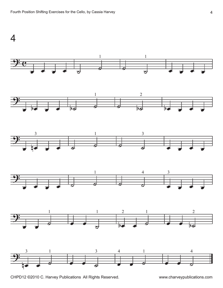 Fourth Position Shifting Exercises for the Cello Cello Solo scores gallery preview page 6