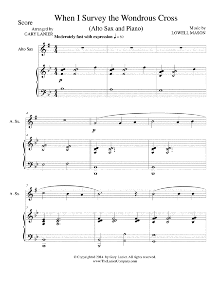 HYMNS of THE CROSS, Set 1 & 2 (Duets - Alto Sax and Piano with Parts) image number null