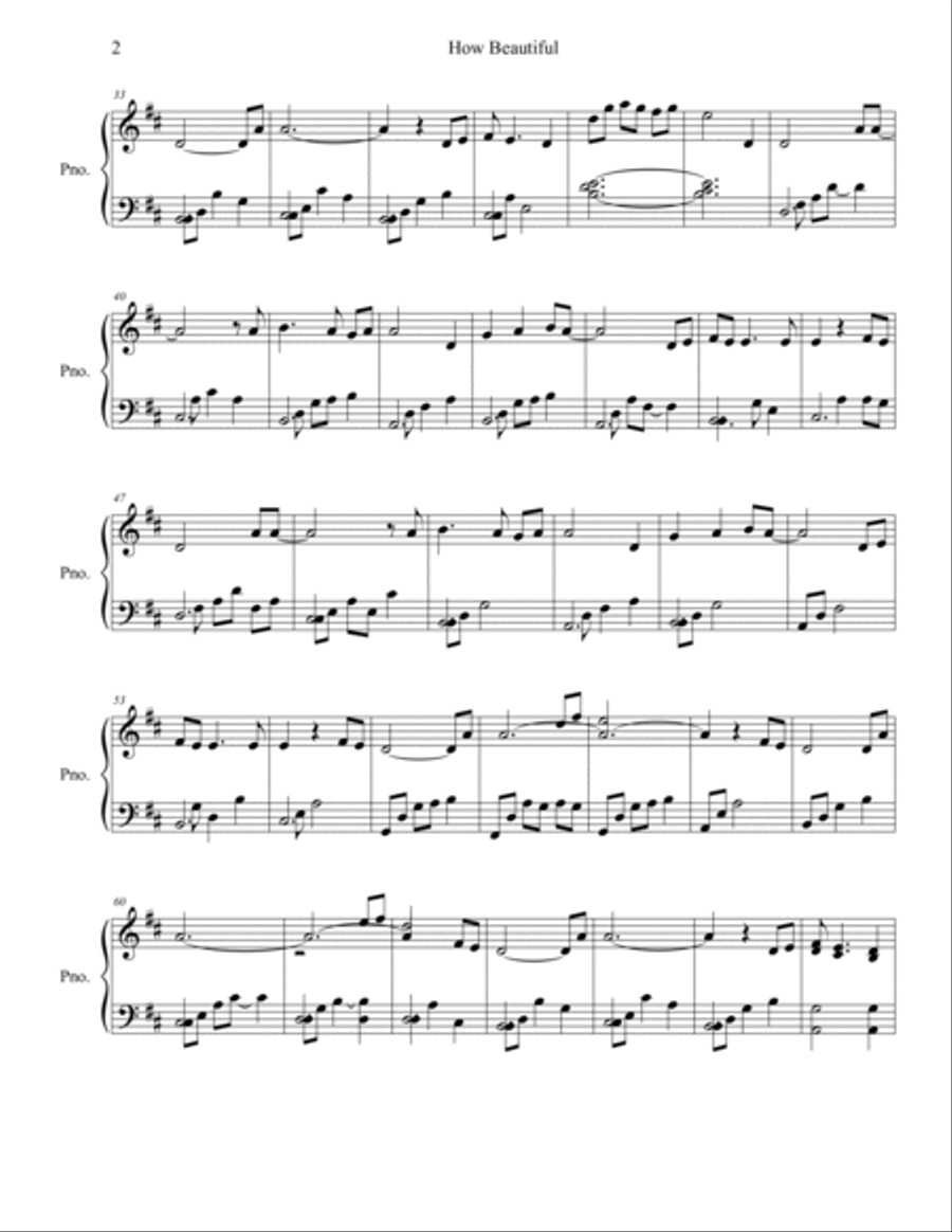 How Beautiful How Beautiful Piano Solo scores gallery preview page 3