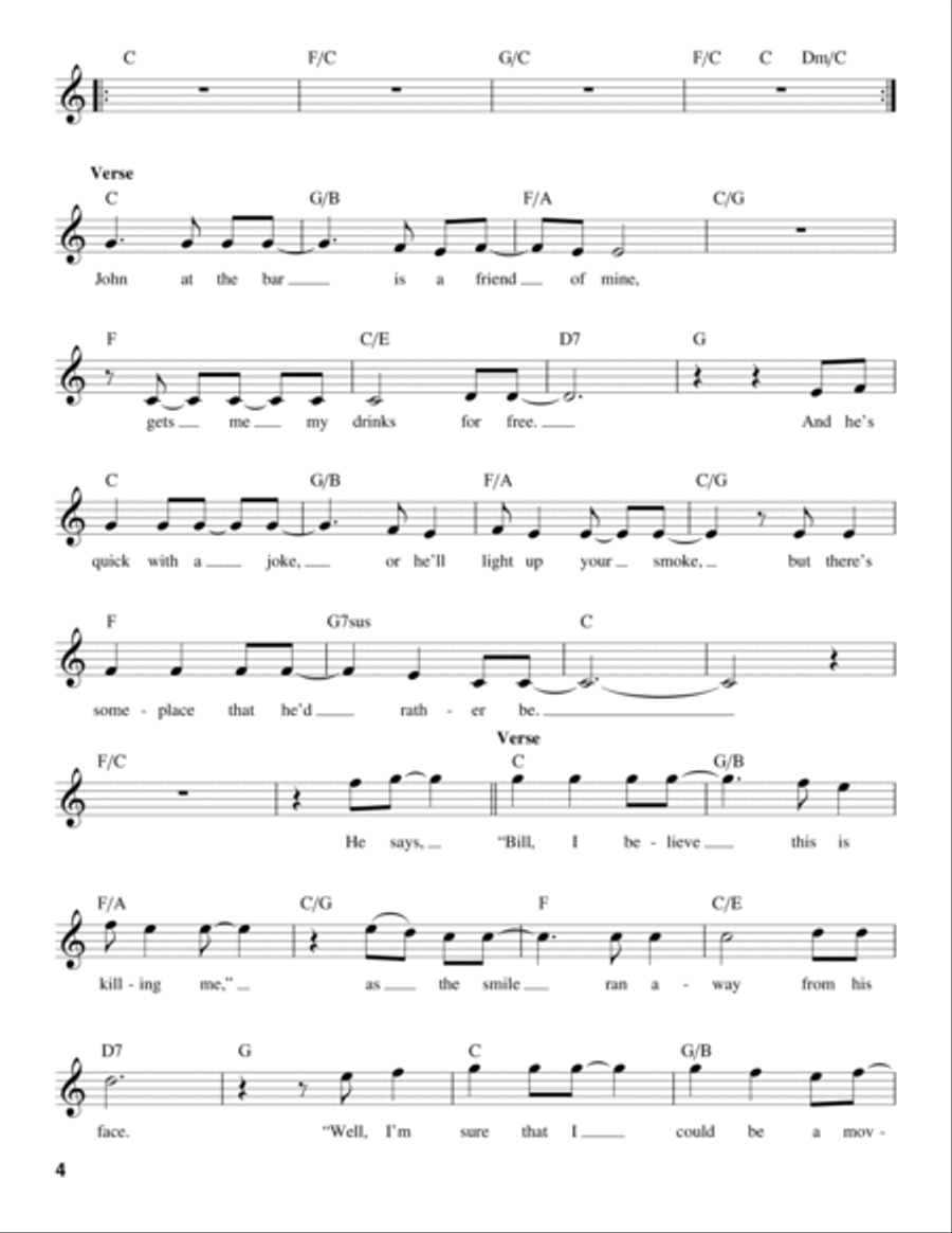 Piano Man Voice scores gallery preview page 4
