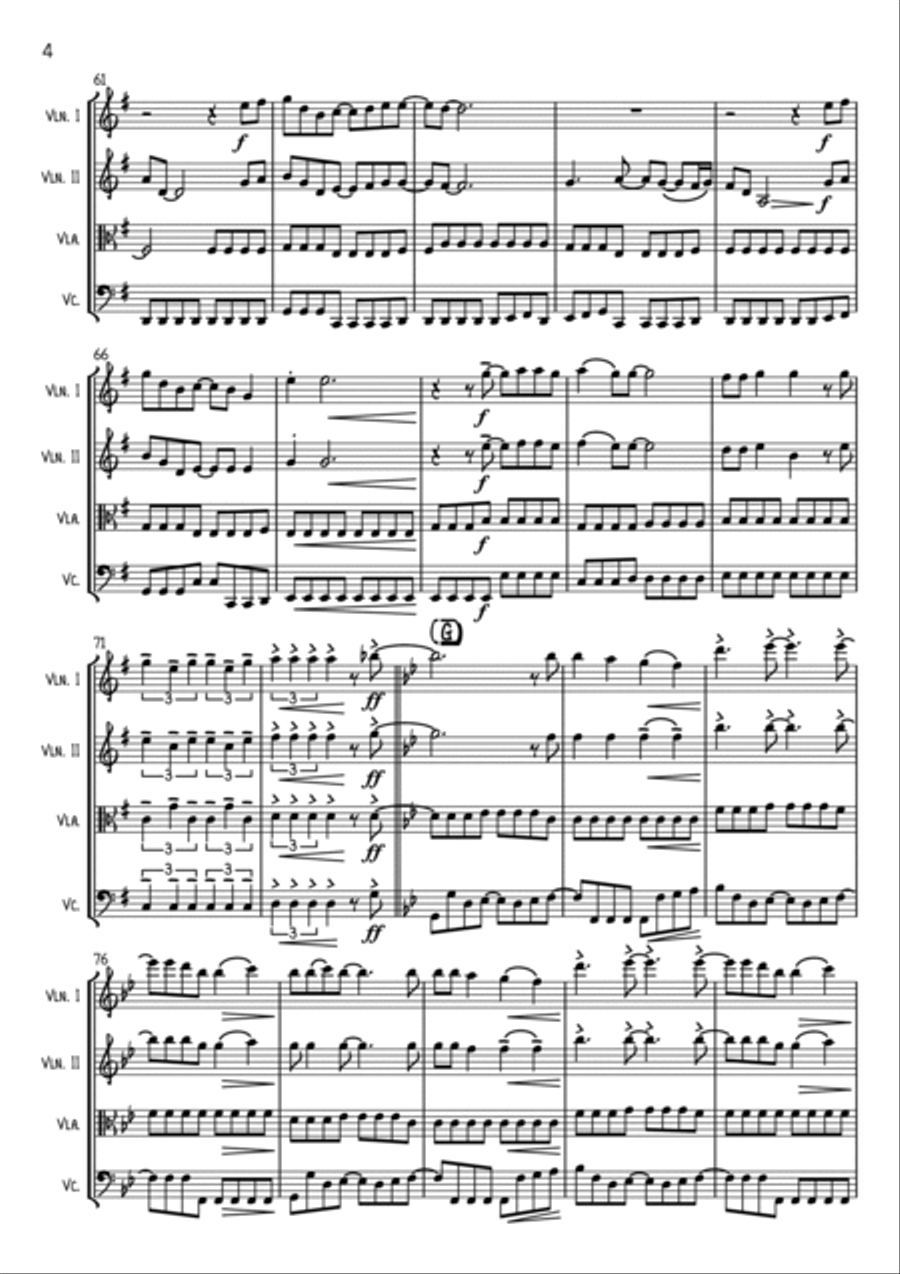 Livin' On A Prayer String Quartet scores gallery preview page 4