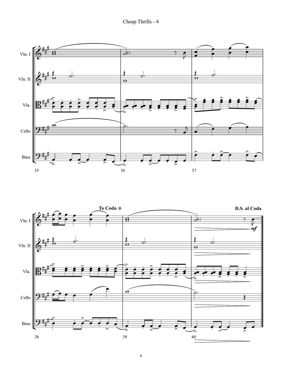 Cheap Thrills String Orchestra scores gallery preview page 4
