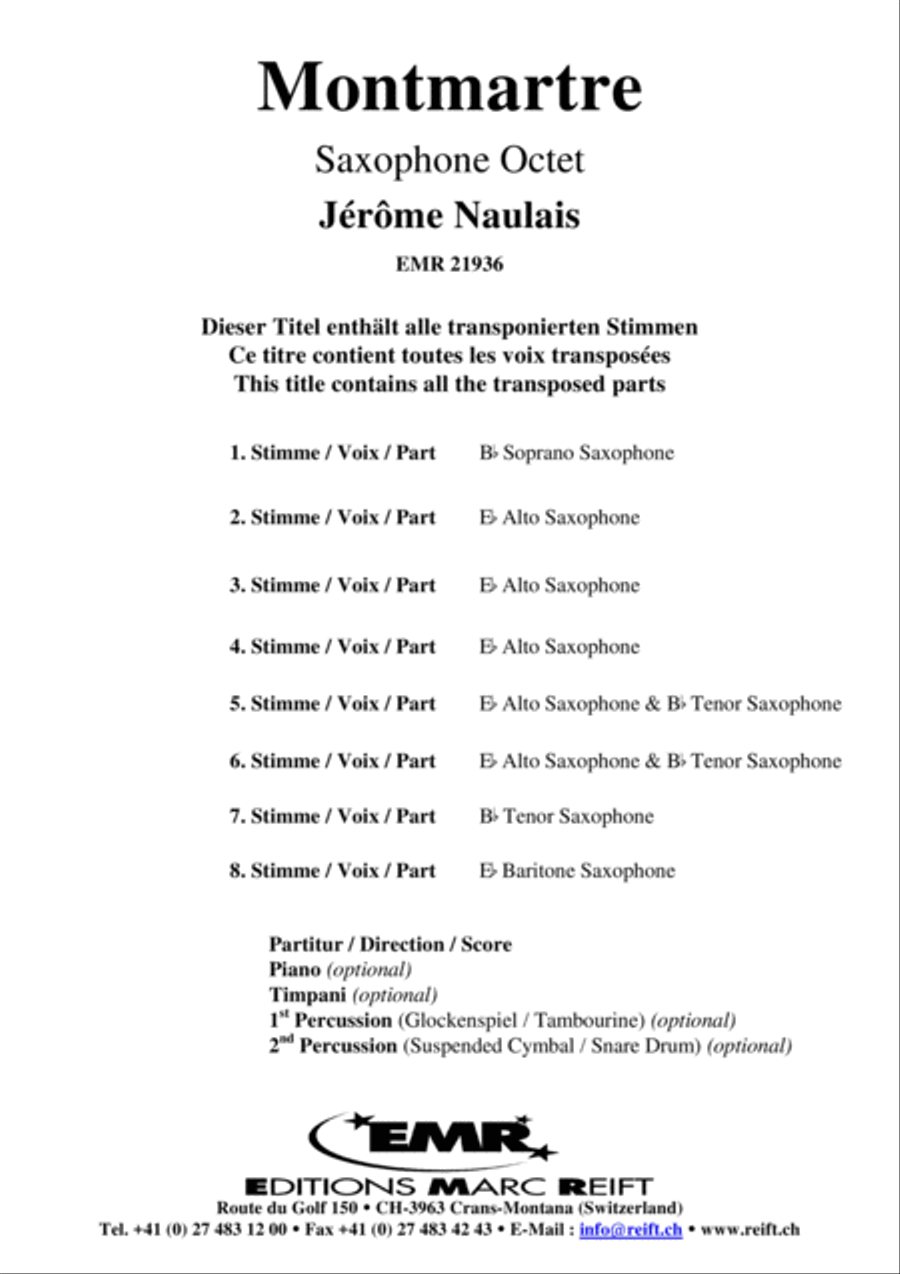 Montmartre Saxophone Ensemble scores gallery preview page 2
