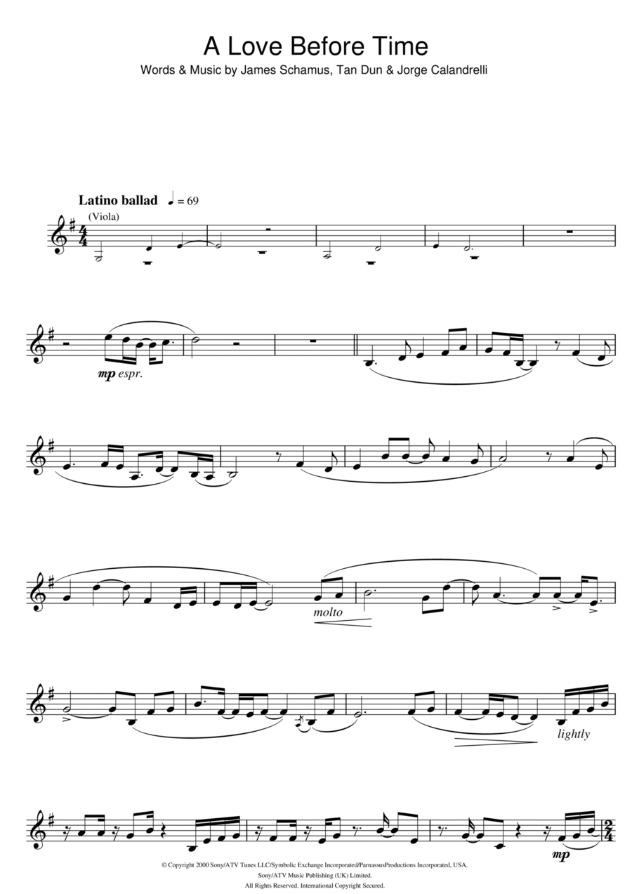 A Love Before Time (from Crouching Tiger, Hidden Dragon) Clarinet Solo scores gallery preview page 1