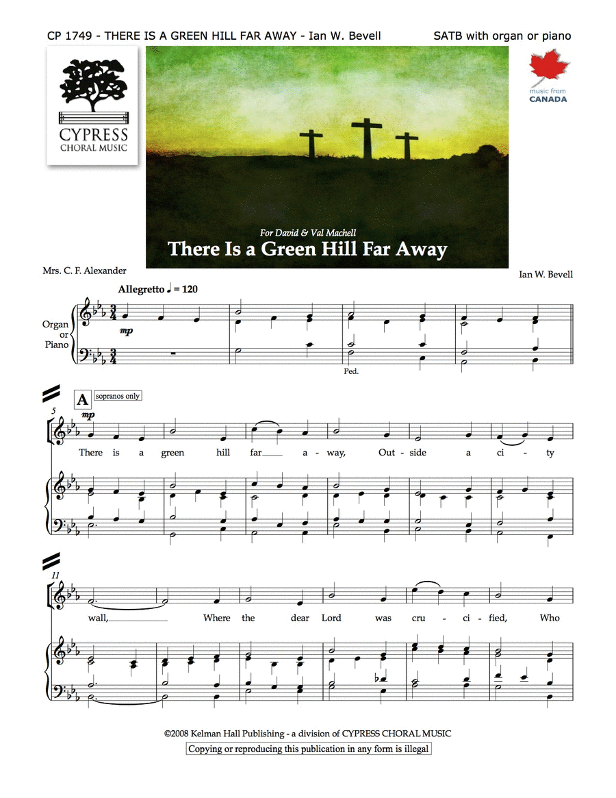 There Is A Green Hill Far Away 4-Part scores gallery preview page 1