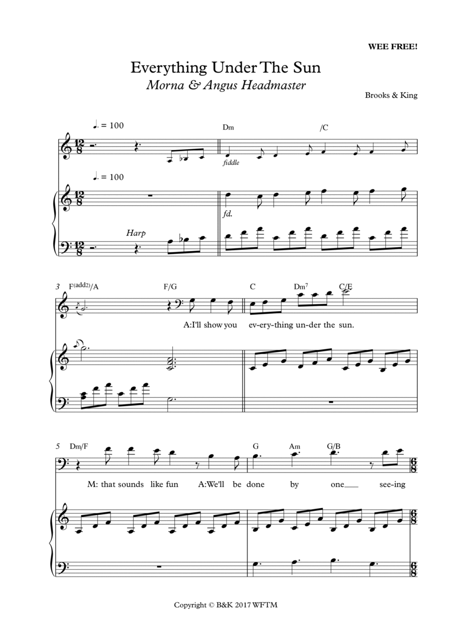 EVERYTHING UNDER THE SUN Piano scores gallery preview page 1
