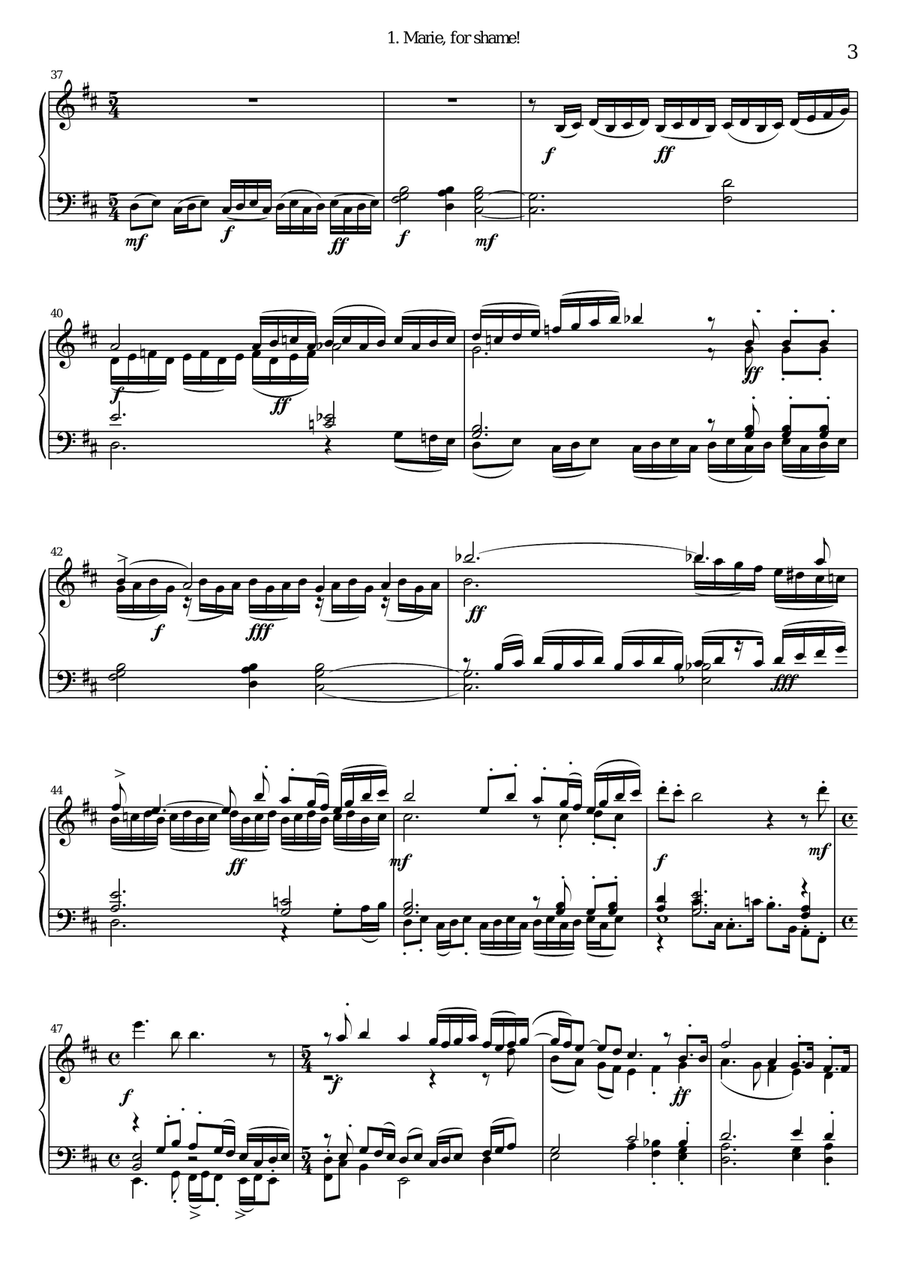 Marie for shame - for piano (2 hands) Piano Solo scores gallery preview page 3