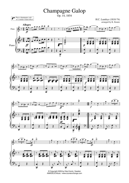 Champagne Galop for flute and piano image number null