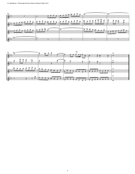 Prelude 22 from Well-Tempered Clavier, Book 2 (Flute Quartet) image number null