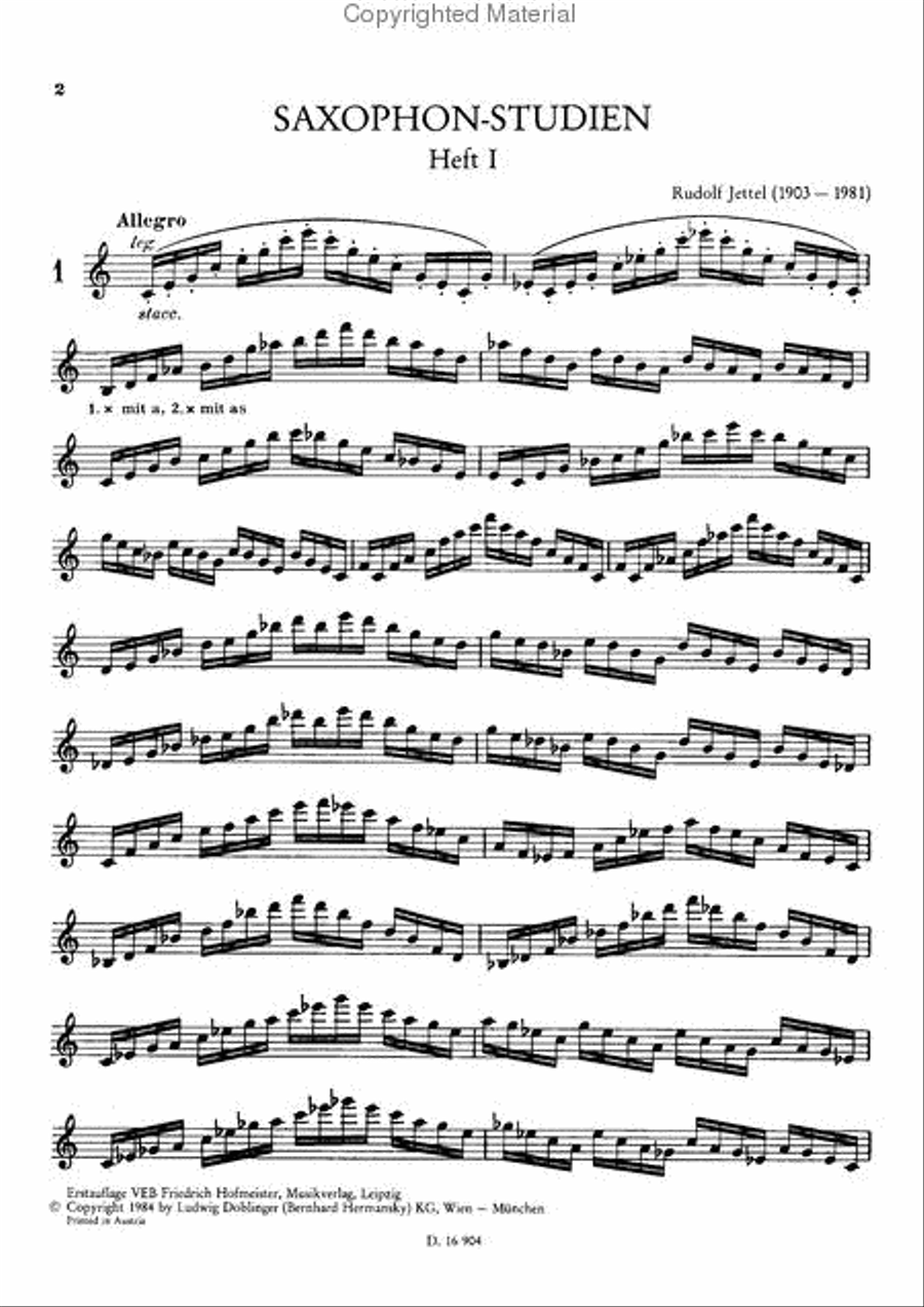 Saxophon - Studien Heft 1 Saxophone scores gallery preview page 2