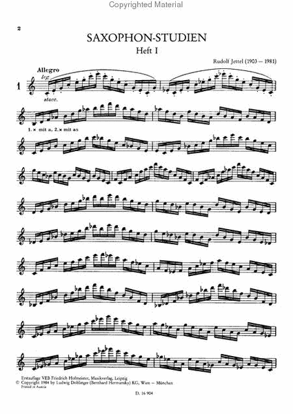 Saxophon - Studien Heft 1