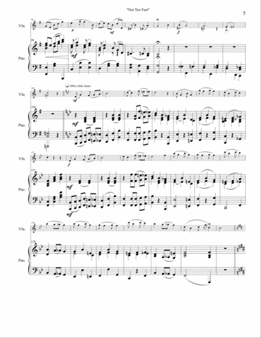 Not Too Fast - A Ragtime Medley Violin Solo scores gallery preview page 5